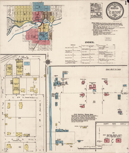 Sanborn Fire Insurance Map from Saint Anthony, Fremont County, Idaho (1921), Sheet #0001 - Complete Map Set gallery image, historic Sanborn map, vintage wall art, Idaho Idaho