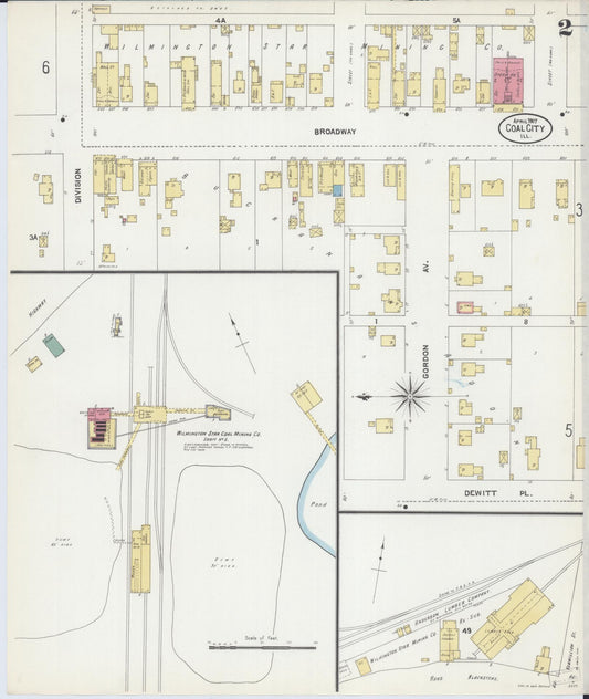 Sanborn Fire Insurance Map from Coal City, Grundy County, Illinois (1907), Sheet #0002 - Historic Sanborn Fire Insurance Map Print, vintage old map wall art, antique decor, genealogy gift, Illinois Illinois map