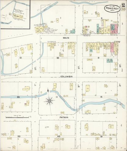 Sanborn Fire Insurance Map from Pomeroy, Garfield County, Washington (1891), Sheet #0002 - Complete Map Set gallery image, historic Sanborn map, vintage wall art, Washington Washington