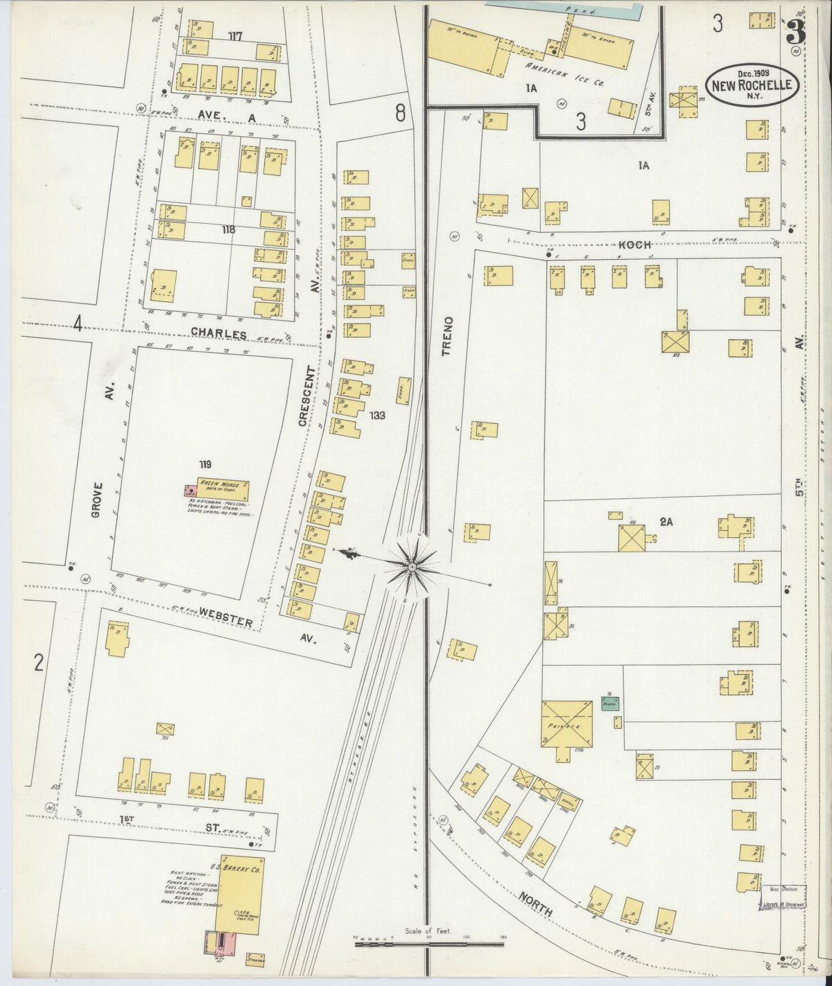Sanborn Fire Insurance Map from New Rochelle, Westchester County, New York (1903), Sheet #0003 - Complete Map Set gallery image, historic Sanborn map, vintage wall art, New York New York