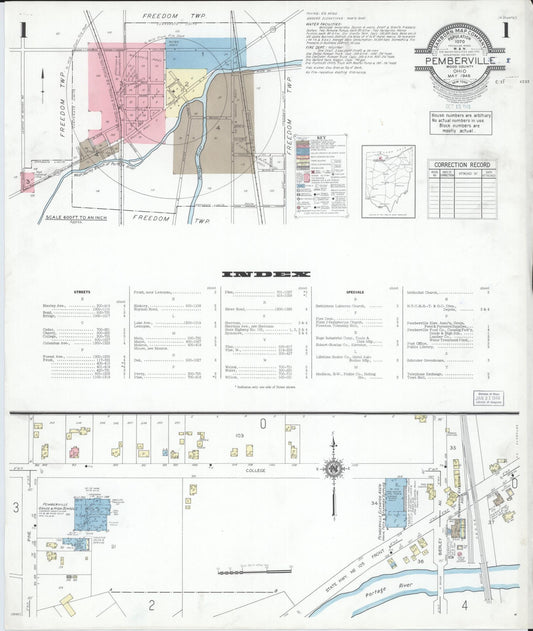 Sanborn Fire Insurance Map from Pemberville, Wood County, Ohio (1948), Sheet #0001 - Complete Map Set gallery image, historic Sanborn map, vintage wall art, Ohio Ohio
