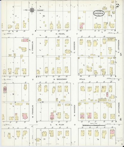 Sanborn Fire Insurance Map from Havana, Mason County, Illinois (1914), Sheet #0002 - Complete Map Set gallery image, historic Sanborn map, vintage wall art, Illinois Illinois