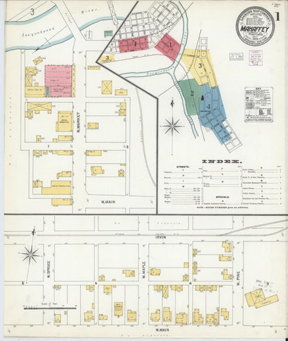 Sanborn Fire Insurance Map from Mahaffly, Clearfield County, Pennsylvania (1903), Sheet #0001 - Historic Sanborn Fire Insurance Map Print, vintage old map wall art, antique decor, genealogy gift, Pennsylvania Pennsylvania map