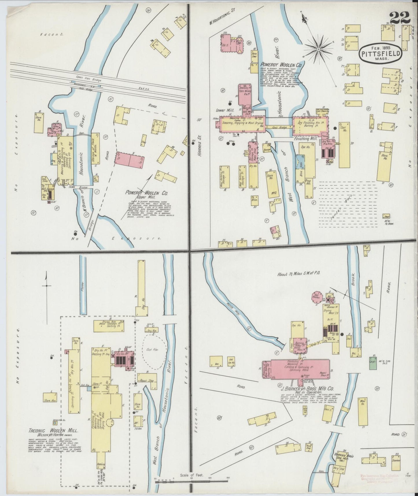 Sanborn Fire Insurance Map from Pittsfield, Berkshire County, Massachusetts (1895), Sheet #0022 - Complete Map Set gallery image, historic Sanborn map, vintage wall art, Massachusetts Massachusetts