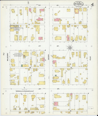 Sanborn Fire Insurance Map from Mount Carmel, Wabash County, Illinois (1902), Sheet #0004 - Complete Map Set gallery image, historic Sanborn map, vintage wall art, Illinois Illinois