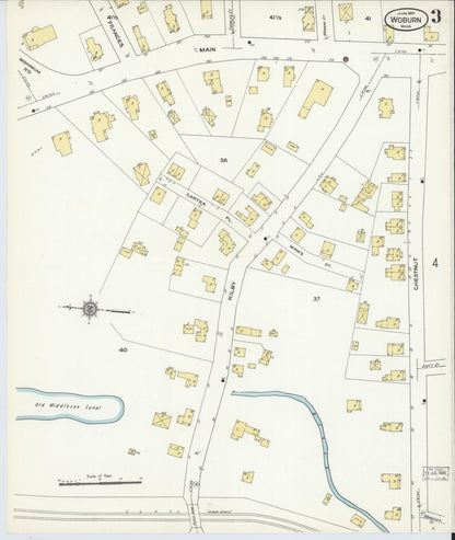 Sanborn Fire Insurance Map from Woburn, Middlesex County, Massachusetts (1910), Sheet #0003 - Complete Map Set gallery image, historic Sanborn map, vintage wall art, Massachusetts Massachusetts