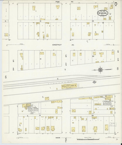 Sanborn Fire Insurance Map from Newkirk, Kay County, Oklahoma (1913), Sheet #0007 - Complete Map Set gallery image, historic Sanborn map, vintage wall art, Oklahoma Oklahoma