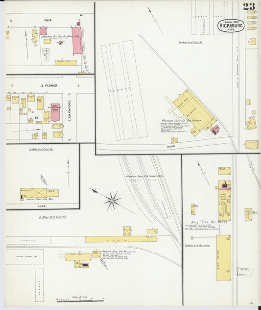 Sanborn Fire Insurance Map from Vicksburg, Warren County, Mississippi (1902), Sheet #0023 - Historic Sanborn Fire Insurance Map Print, vintage old map wall art, antique decor, genealogy gift, Mississippi Mississippi map