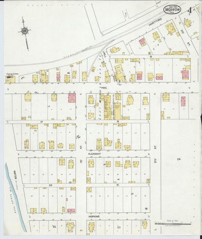 Sanborn Fire Insurance Map from Morrow, Warren County, Ohio (1919), Sheet #0004 - Complete Map Set gallery image, historic Sanborn map, vintage wall art, Ohio Ohio