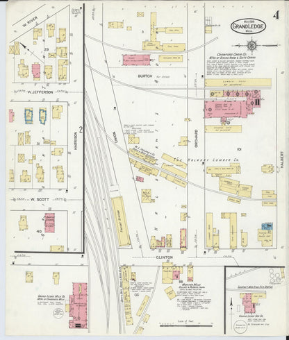 Sanborn Fire Insurance Map from Grand Ledge, Eaton County, Michigan (1916), Sheet #0004 - Complete Map Set gallery image, historic Sanborn map, vintage wall art, Michigan Michigan