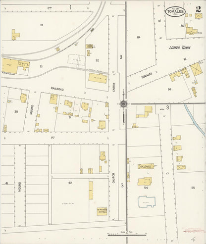 Sanborn Fire Insurance Map from Tomales, Marin County, California (1911), Sheet #0002 - Complete Map Set gallery image, historic Sanborn map, vintage wall art, California California