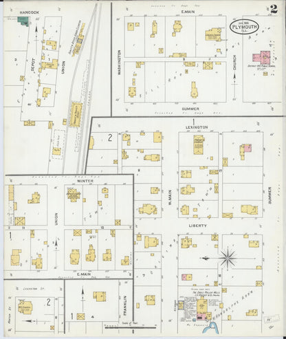 Sanborn Fire Insurance Map from Plymouth, Hancock County, Illinois (1906), Sheet #0002 - Historic Sanborn Fire Insurance Map Print, vintage old map wall art, antique decor, genealogy gift, Illinois Illinois map