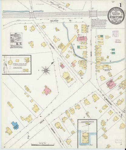 Sanborn Fire Insurance Map from Stratford, Fairfield County, Connecticut (1906), Sheet #0001 - Complete Map Set gallery image, historic Sanborn map, vintage wall art, Connecticut Connecticut