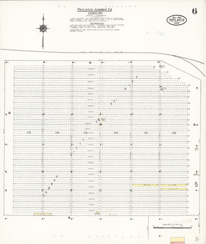 Sanborn Fire Insurance Map from Potlatch, Latah County, Idaho (1910), Sheet #0006 - Complete Map Set gallery image, historic Sanborn map, vintage wall art, Idaho Idaho