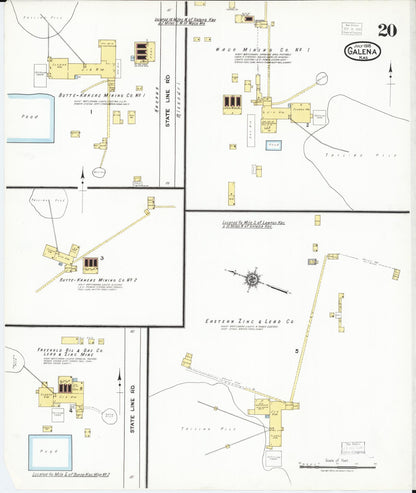 Sanborn Fire Insurance Map from Galena, Cherokee County, Kansas (1918), Sheet #0020 - Complete Map Set gallery image, historic Sanborn map, vintage wall art, Kansas Kansas