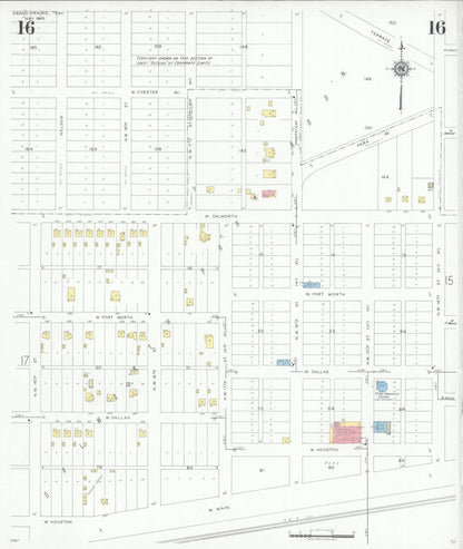 Sanborn Fire Insurance Map from Grand Prairie, Dallas County, Texas (1943), Sheet #0016 - Complete Map Set gallery image, historic Sanborn map, vintage wall art, Texas Texas