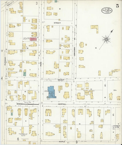 Sanborn Fire Insurance Map from Palmer, Hampden County, Massachusetts (1906), Sheet #0005 - Complete Map Set gallery image, historic Sanborn map, vintage wall art, Massachusetts Massachusetts