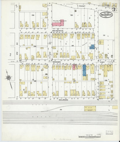 Sanborn Fire Insurance Map from Brunswick, Frederick County, Maryland (1920), Sheet #0003 - Complete Map Set gallery image, historic Sanborn map, vintage wall art, Maryland Maryland