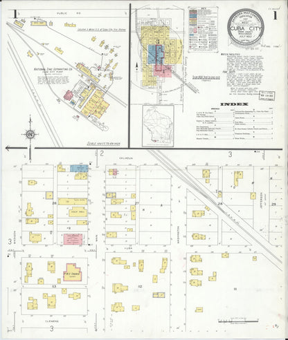 Sanborn Fire Insurance Map from Cuba City, Grant County, Wisconsin (1932), Sheet #0001 - Complete Map Set gallery image, historic Sanborn map, vintage wall art, Wisconsin Wisconsin