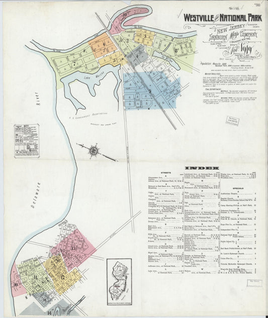 Sanborn Fire Insurance Map from Westville, Gloucester County, New Jersey. (1919) – Historic Sanborn Fire Insurance Map Print