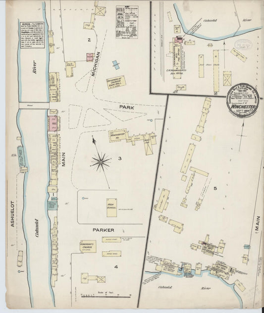 Sanborn Fire Insurance Map from Winchester, Cheshire County, New Hampshire. (1884) – Historic Sanborn Fire Insurance Map Print