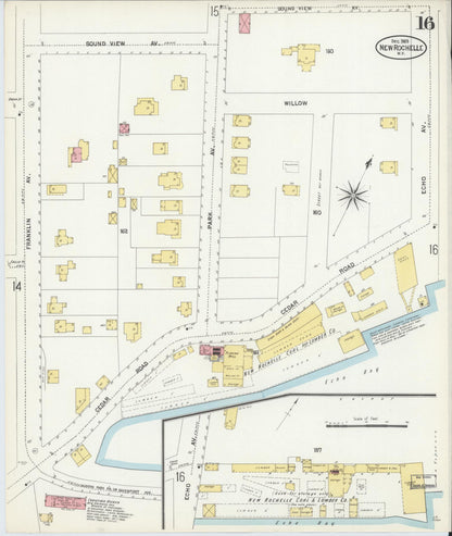 Sanborn Fire Insurance Map from New Rochelle, Westchester County, New York (1903), Sheet #0016 - Complete Map Set gallery image, historic Sanborn map, vintage wall art, New York New York
