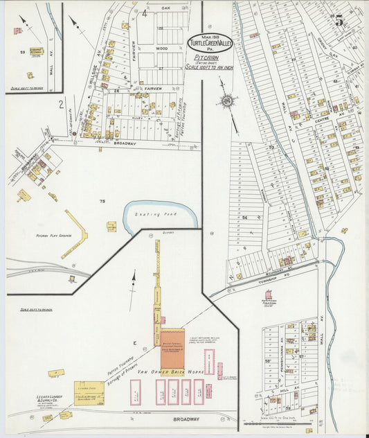 Sanborn Fire Insurance Map from Turtle Creek Valley, Allegheny County, Pennsylvania (1919), Sheet #0005 - Historic Sanborn Fire Insurance Map Print, vintage old map wall art, antique decor, genealogy gift, Pennsylvania Pennsylvania map