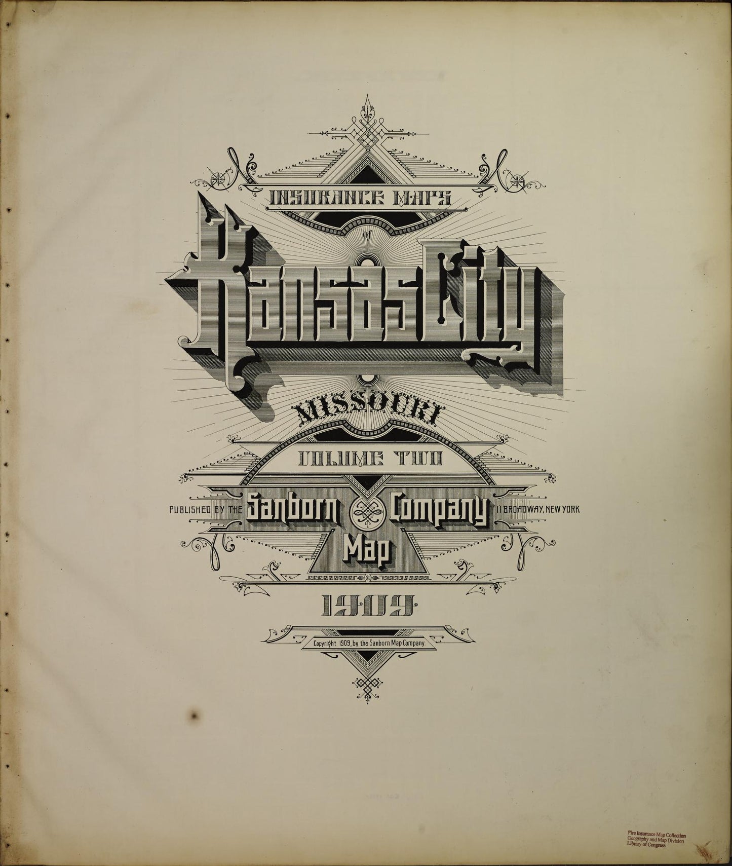 Sanborn Fire Insurance Map from Kansas City, Jackson, Clay, And Platte Counties, Missouri (1909), Sheet #0001 - Complete Map Set gallery image, historic Sanborn map, vintage wall art, Missouri Missouri