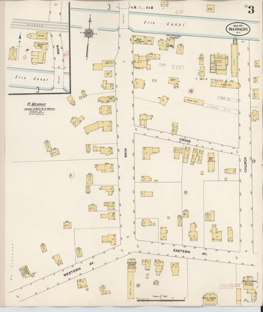 Sanborn Fire Insurance Map from Warners, Onondaga County, New York (1911), Sheet #0003 - Historic Sanborn Fire Insurance Map Print, vintage old map wall art, antique decor, genealogy gift, New York New York map