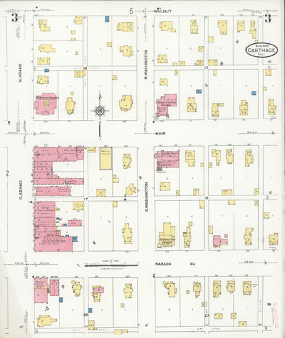 Sanborn Fire Insurance Map from Carthage, Hancock County, Illinois (1926), Sheet #0003 - Complete Map Set gallery image, historic Sanborn map, vintage wall art, Illinois Illinois