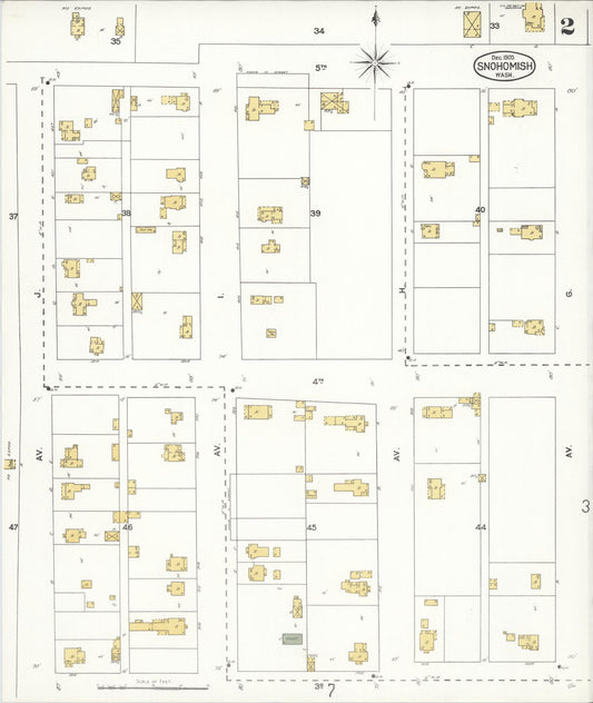 Sanborn Fire Insurance Map from Snohomish, Snohomish County, Washington (1905), Sheet #0002 - Historic Sanborn Fire Insurance Map Print, vintage old map wall art, antique decor, genealogy gift, Washington Washington map