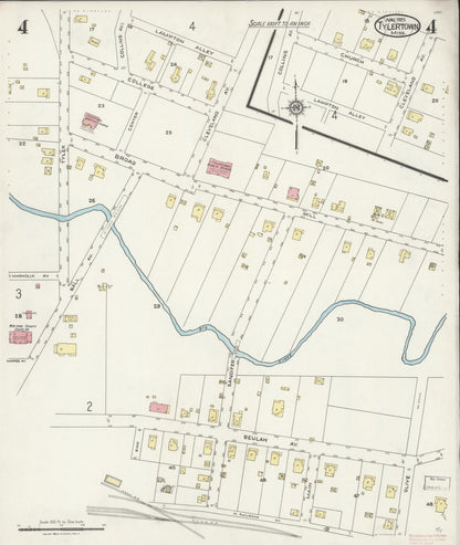 Sanborn Fire Insurance Map from Tylertown, Walthall County, Mississippi (1925), Sheet #0004 - Complete Map Set gallery image, historic Sanborn map, vintage wall art, Mississippi Mississippi