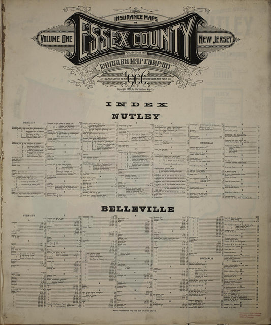 Sanborn Fire Insurance Map from Essex Co., Essex County, New Jersey. (1906) – Historic Sanborn Fire Insurance Map Print