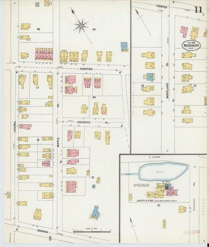 Sanborn Fire Insurance Map from Woodbury, Gloucester County, New Jersey (1902), Sheet #0011 - Complete Map Set gallery image, historic Sanborn map, vintage wall art, New Jersey New Jersey