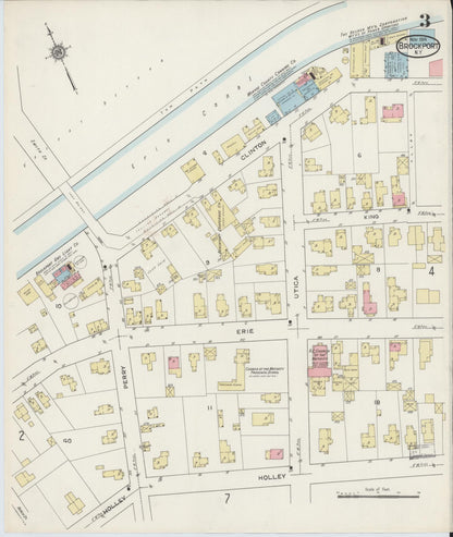 Sanborn Fire Insurance Map from Brockport, Monroe County, New York (1914), Sheet #0003 - Historic Sanborn Fire Insurance Map Print, vintage old map wall art, antique decor, genealogy gift, New York New York map