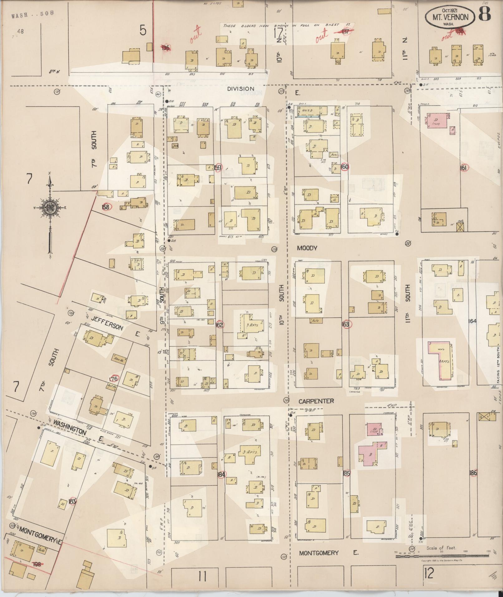 Sanborn Fire Insurance Map from Mount Vernon, Skagit County, Washington (1948), Sheet #0008 - Complete Map Set gallery image, historic Sanborn map, vintage wall art, Washington Washington