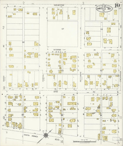 Sanborn Fire Insurance Map from Sawtelle, Los Angeles County, California (1921), Sheet #0010 - Complete Map Set gallery image, historic Sanborn map, vintage wall art, California California