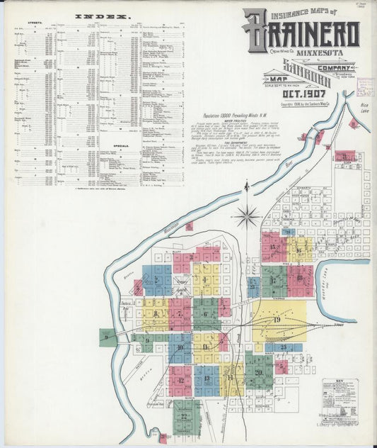 Sanborn Fire Insurance Map from Brainerd, Crow Wing County, Minnesota. (1907) – Map View