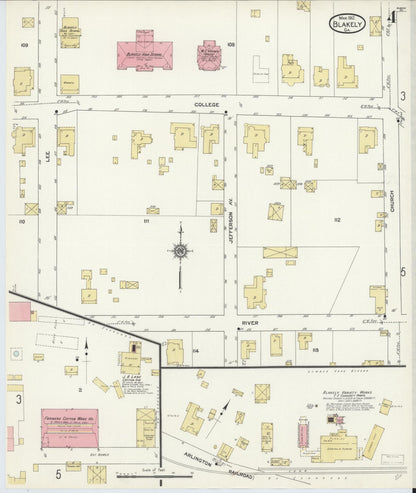 Sanborn Fire Insurance Map from Blakely, Early County, Georgia (1912), Sheet #0004 - Complete Map Set gallery image, historic Sanborn map, vintage wall art, Georgia Georgia
