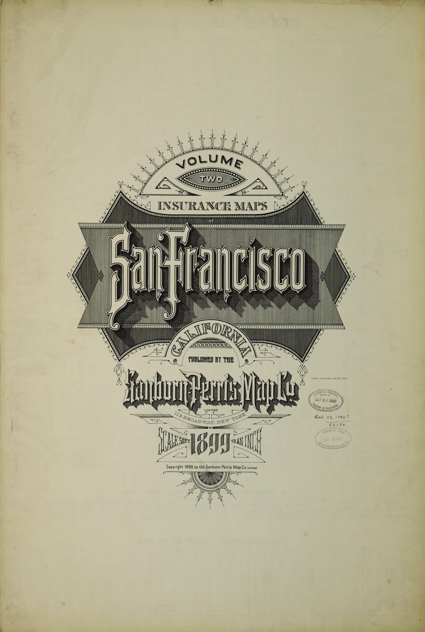 Sanborn Fire Insurance Map from San Francisco, San Francisco County, California (1899), Sheet #0001 - Complete Map Set gallery image, historic Sanborn map, vintage wall art, California California