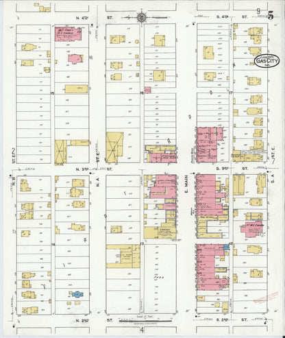 Sanborn Fire Insurance Map from Gas City, Grant County, Indiana (1920), Sheet #0005 - Historic Sanborn Fire Insurance Map Print, vintage old map wall art, antique decor, genealogy gift, Indiana Indiana map