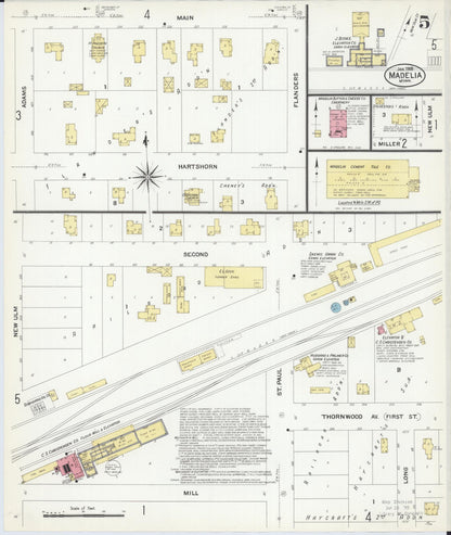 Sanborn Fire Insurance Map from Madelia, Watonwan County, Minnesota (1908), Sheet #0005 - Complete Map Set gallery image, historic Sanborn map, vintage wall art, Minnesota Minnesota