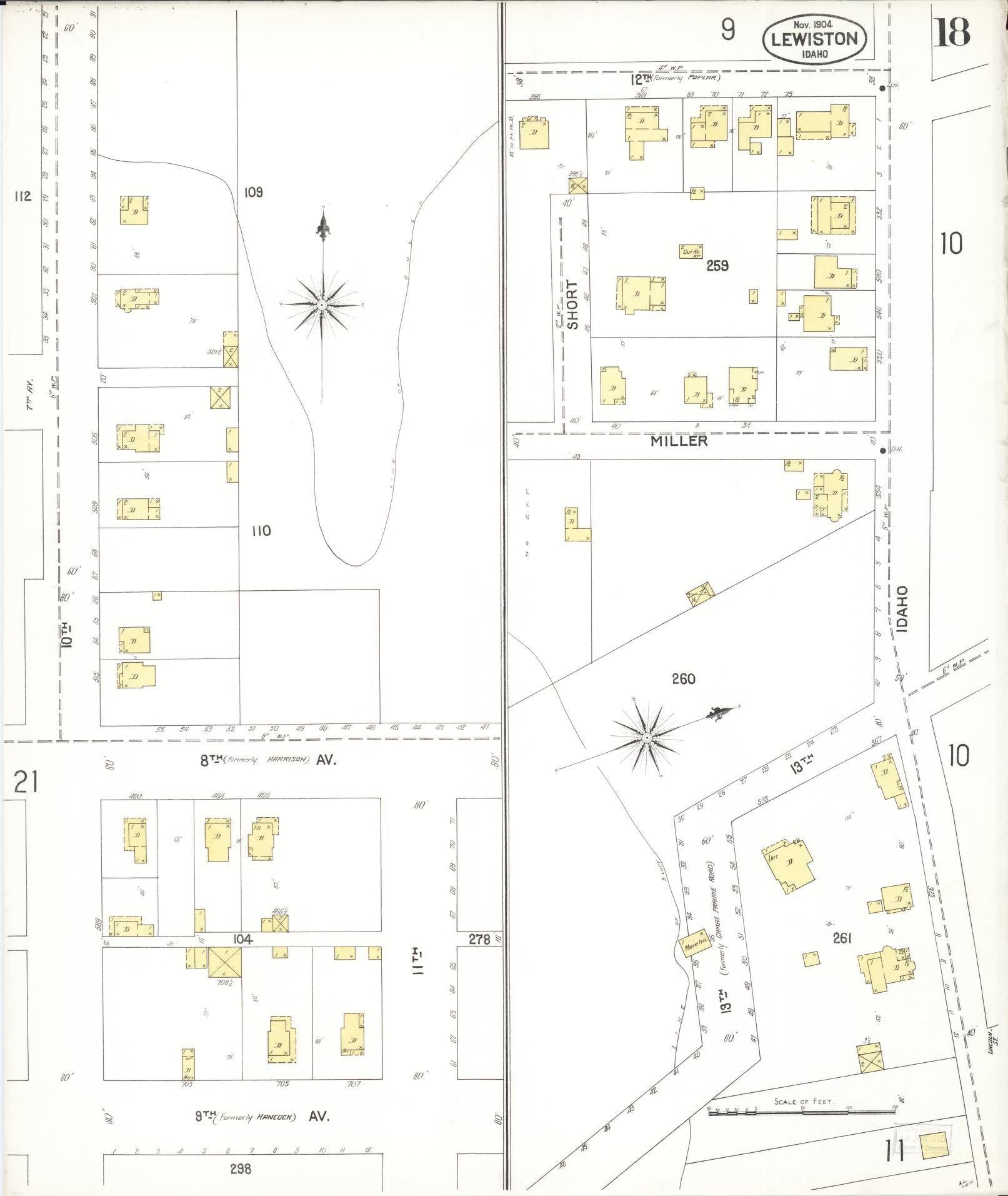 Sanborn Fire Insurance Map from Lewiston, Nez Perce County, Idaho (1904), Sheet #0018 - Complete Map Set gallery image, historic Sanborn map, vintage wall art, Idaho Idaho