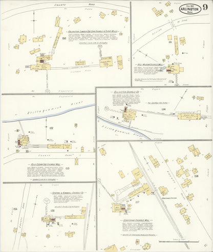 Sanborn Fire Insurance Map from Arlington, Snohomish County, Washington (1905), Sheet #0009 - Complete Map Set gallery image, historic Sanborn map, vintage wall art, Washington Washington
