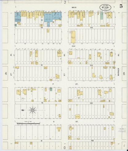Sanborn Fire Insurance Map from Miami, Ottawa County, Oklahoma (1898), Sheet #0005 - Complete Map Set gallery image, historic Sanborn map, vintage wall art, Oklahoma Oklahoma