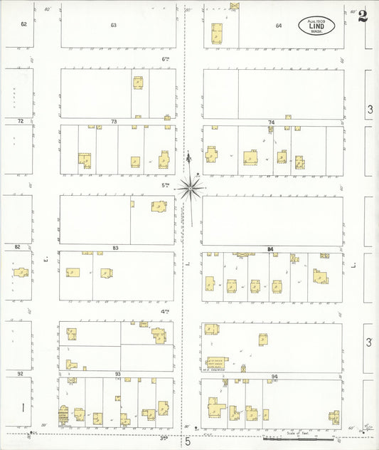 Sanborn Fire Insurance Map from Lind, Adams County, Washington (1909), Sheet #0002 - Historic Sanborn Fire Insurance Map Print, vintage old map wall art, antique decor, genealogy gift, Washington Washington map