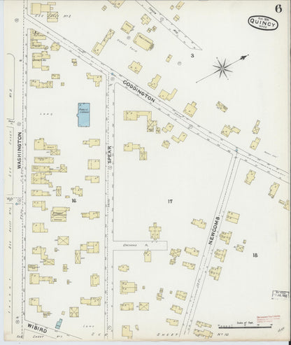 Sanborn Fire Insurance Map from Quincy, Norfolk County, Massachusetts (1891), Sheet #0006 - Complete Map Set gallery image, historic Sanborn map, vintage wall art, Massachusetts Massachusetts