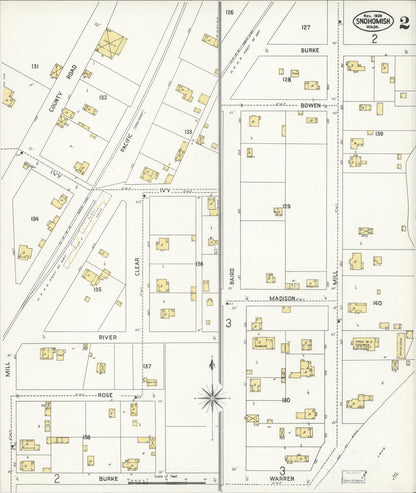 Sanborn Fire Insurance Map from Snohomish, Snohomish County, Washington (1908), Sheet #0002 - Complete Map Set gallery image, historic Sanborn map, vintage wall art, Washington Washington