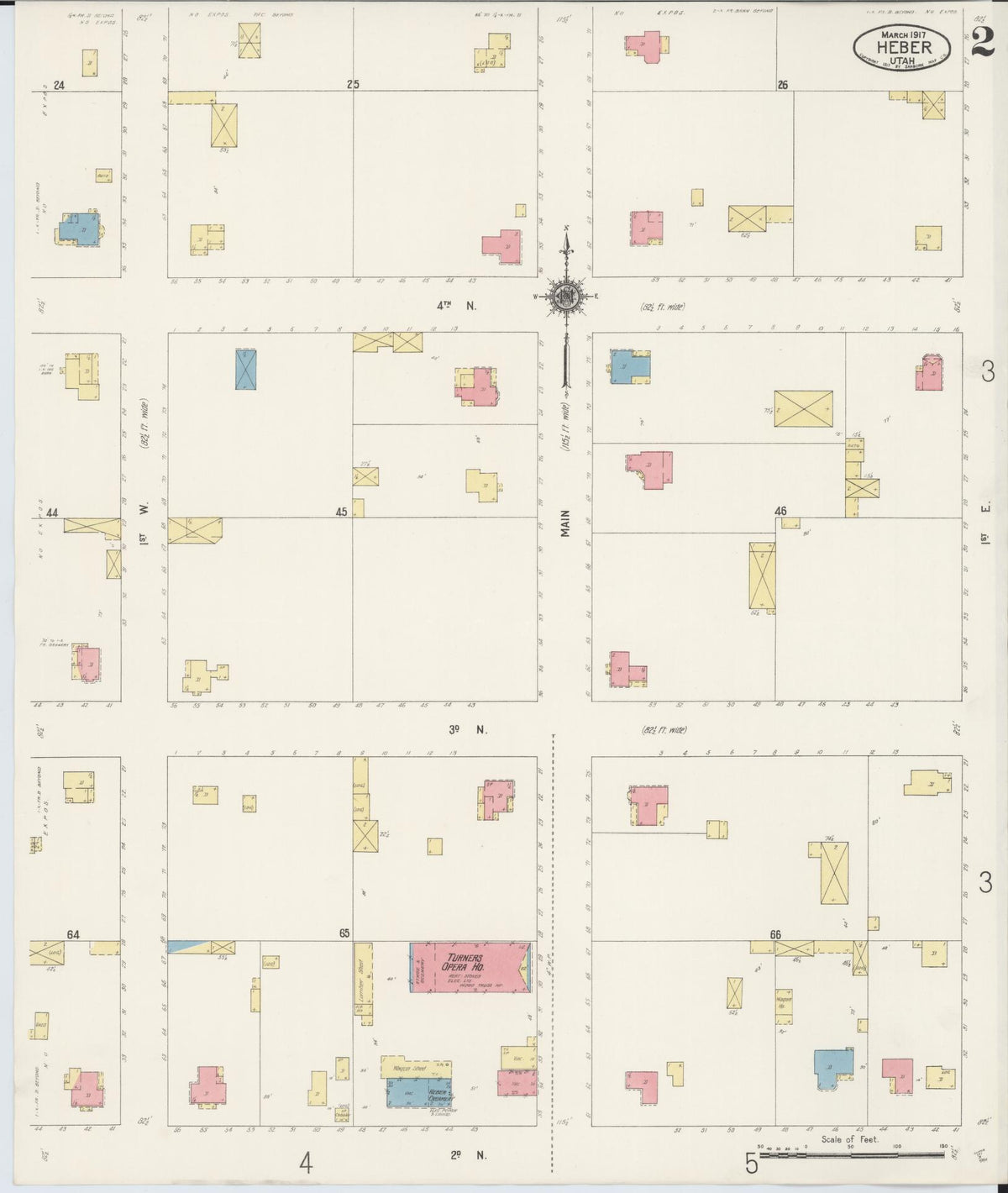 Sanborn Fire Insurance Map from Heber, Wasatch County, Utah (1917), Sheet #0002 - Complete Map Set gallery image, historic Sanborn map, vintage wall art, Utah Utah