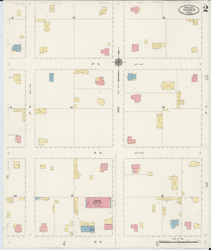 Sanborn Fire Insurance Map from Heber, Wasatch County, Utah (1917), Sheet #0002 - Complete Map Set gallery image, historic Sanborn map, vintage wall art, Utah Utah